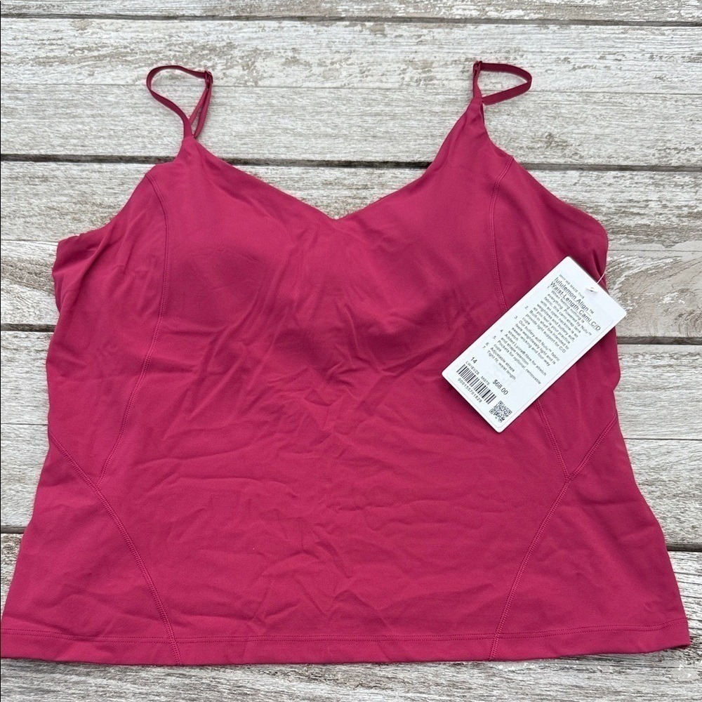 Lululemon Align Waist-Length Cami Tank C/D Cup Magenta Smoke size 14 NWT
